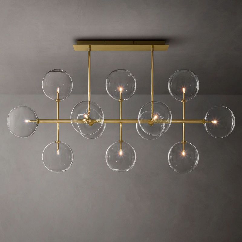 Lucelle Glass Globe Linear Chandelier 58"