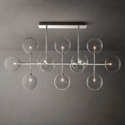 Lucelle Glass Globe Linear Chandelier 58"