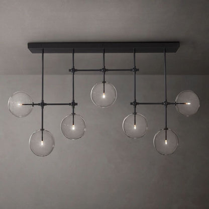Lucelle Glass Globe Linear Chandelier 60"