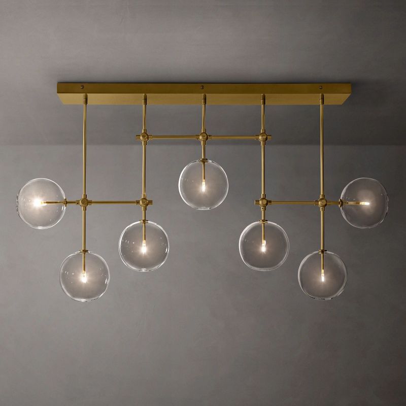 Lucelle Glass Globe Linear Chandelier 60"