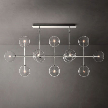 Lucelle Glass Globe Linear Chandelier 72"