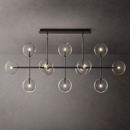Lucelle Glass Globe Linear Chandelier 72"