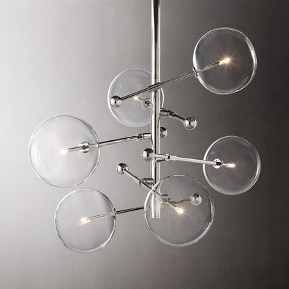 Lucelle Glass Globe Six-Arm Chandelier 40"