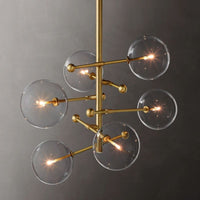 Lucelle Glass Globe Six-Arm Chandelier 40"