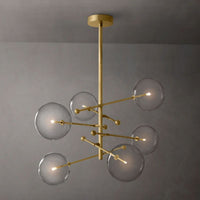 Lucelle Glass Globe Six-Arm Chandelier 55"