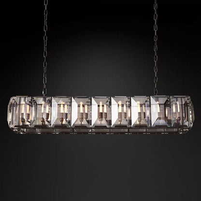 Harlow Faceted Crystal Rectangle Chandelier 62"