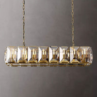 Harlow Faceted Crystal Rectangle Chandelier 54"