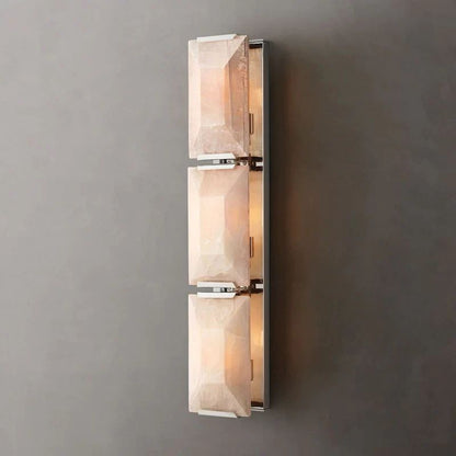 Harlow Faceted Calcite Triple Wall Sconce