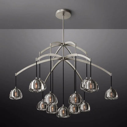 Hemisphere Delicate Crystal Round Chandelier 60"