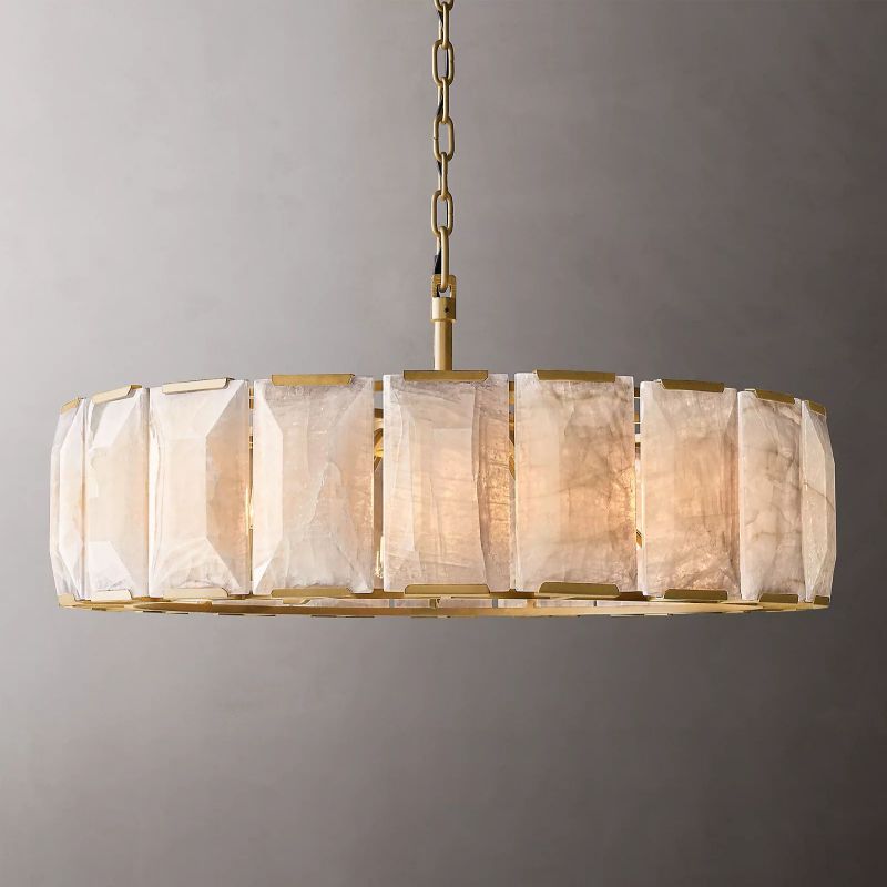 Harlow Faceted Calcite Round Chandelier 43"
