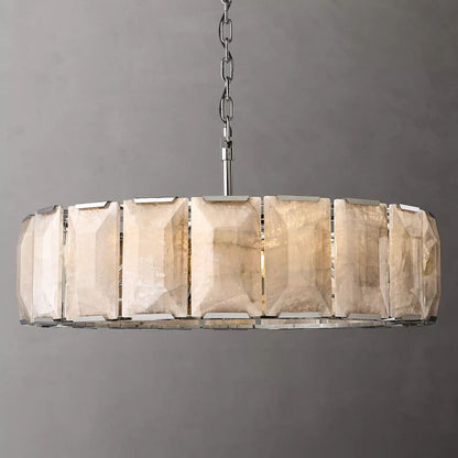Harlow Faceted Calcite Round Chandelier 43"