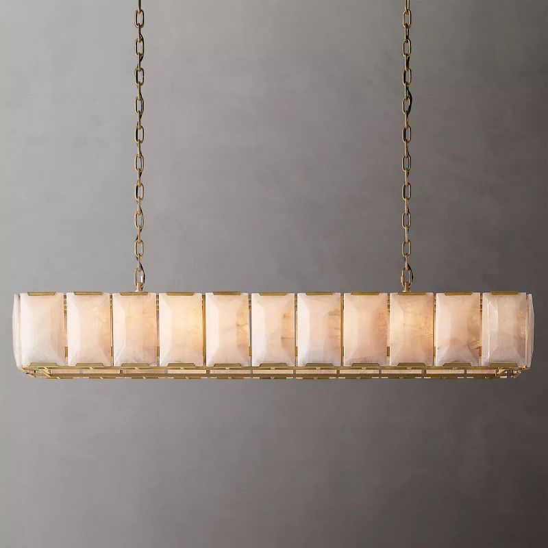 Harlow Faceted Calcite Rectangle Chandelier 74"