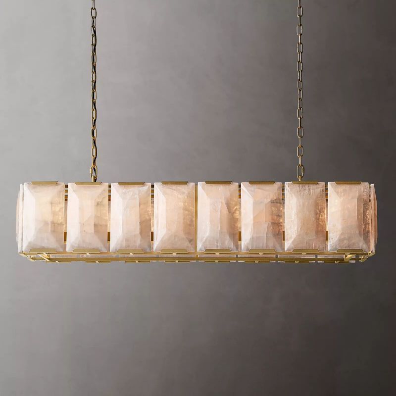 Harlow Faceted Calcite Rectangle Chandelier 54"