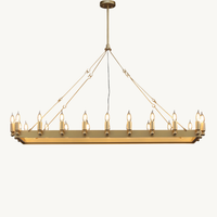 Camino Vintage Industrial Rectangle Chandelier 52"
