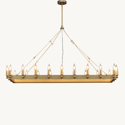 Camino Vintage Industrial Rectangle Chandelier 41"