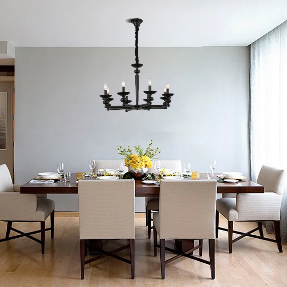 Chandelier - Convertible Wall/Pendant Light with Glass Dining/Living Room