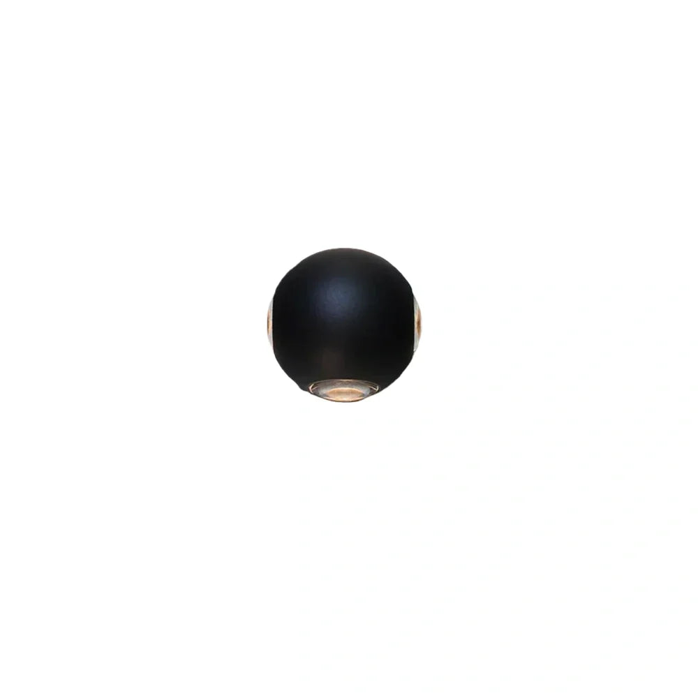 drainpangolin Irondale Modern Globular Outdoor Wall Lamp - Black Metal for Garden