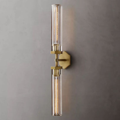 Lambert Hexagonal Glass Double Wall Sconce