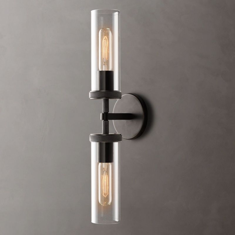 Lambert Cylindrical Glass Double Wall Sconce