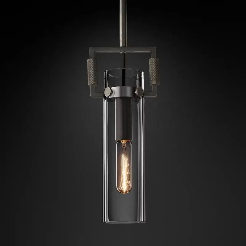 Machinist Glass Cylinder Pendant Light