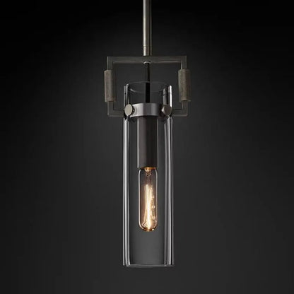 Machinist Glass Cylinder Pendant Light