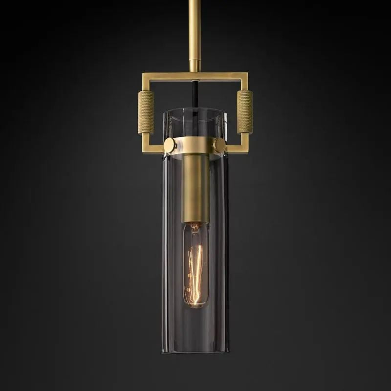 Machinist Glass Cylinder Pendant Light