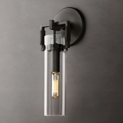 Machinist Glass Cylinder Wall Sconce