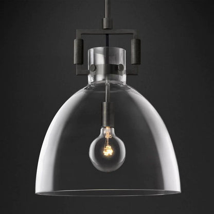Machinist Glass Cloche Pendant Light