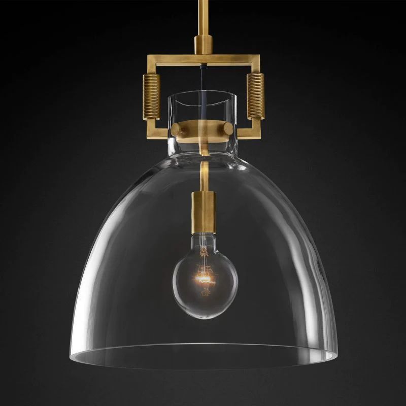 Machinist Glass Cloche Pendant Light