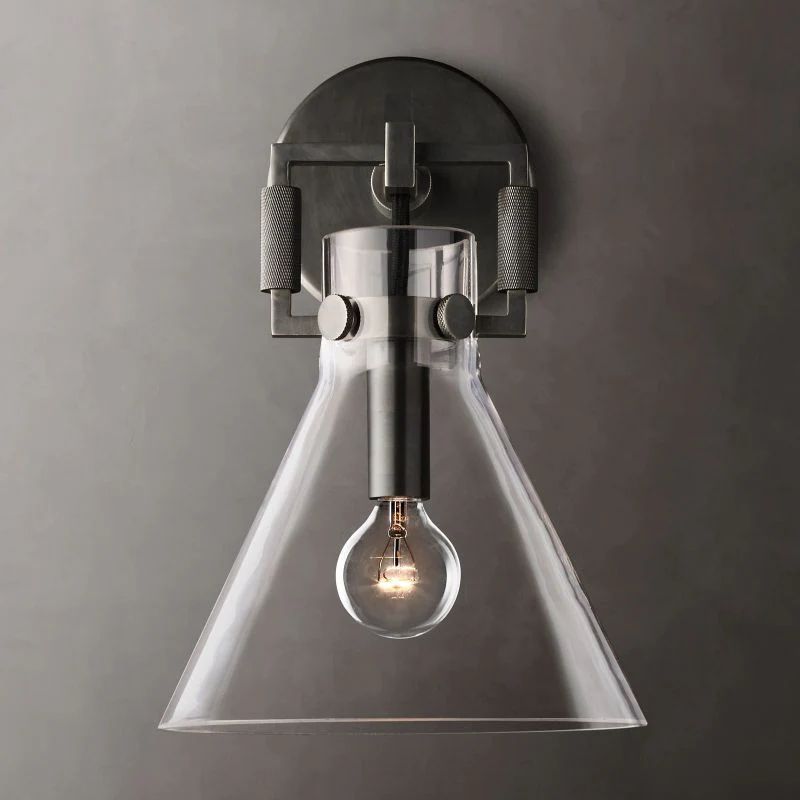 Machinist Glass Funnel Wall Sconce