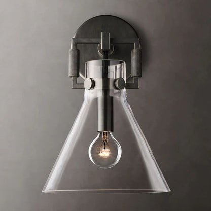 Machinist Glass Funnel Wall Sconce