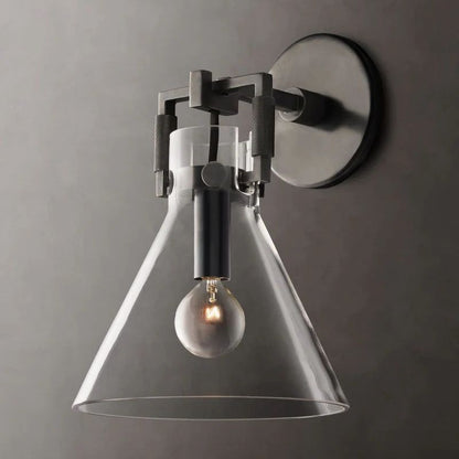 Machinist Glass Funnel Wall Sconce
