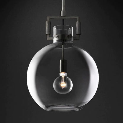 Machinist Glass Globe Pendant Light
