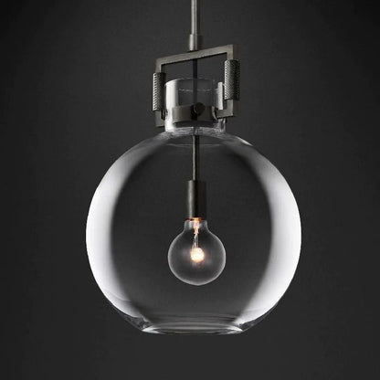Machinist Glass Globe Pendant Light
