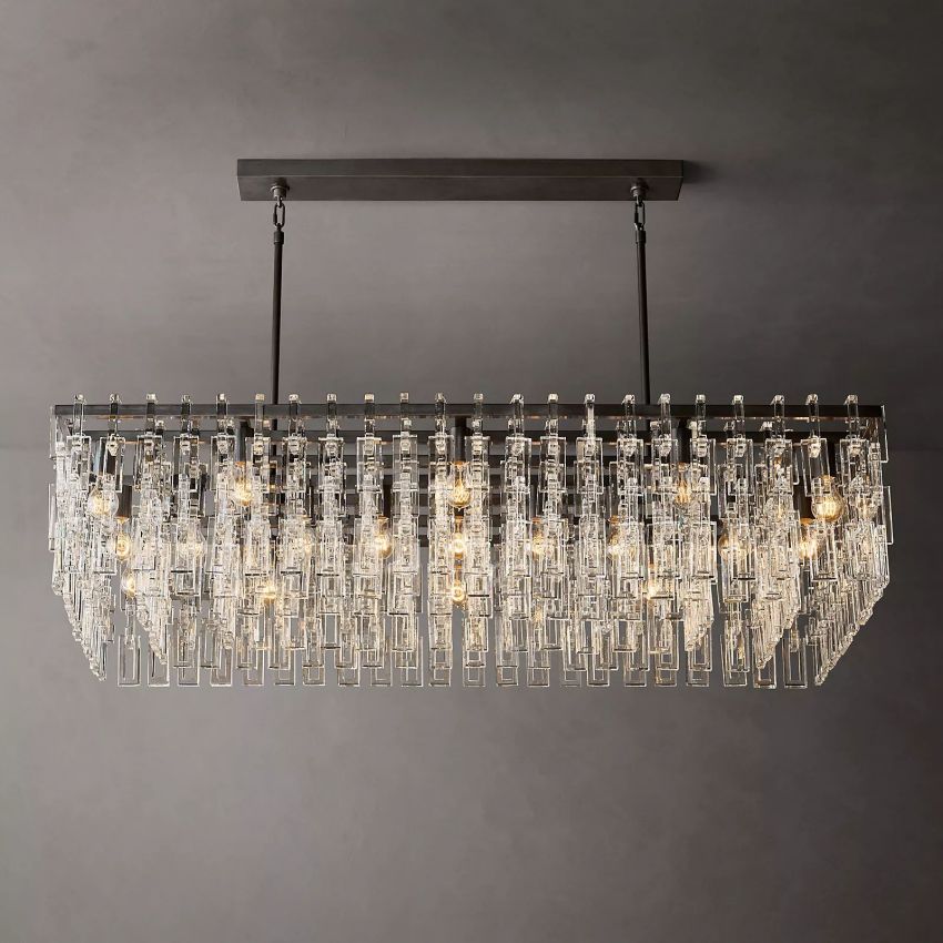 Marignan Modern Crystal Rectangle Chandelier 60"