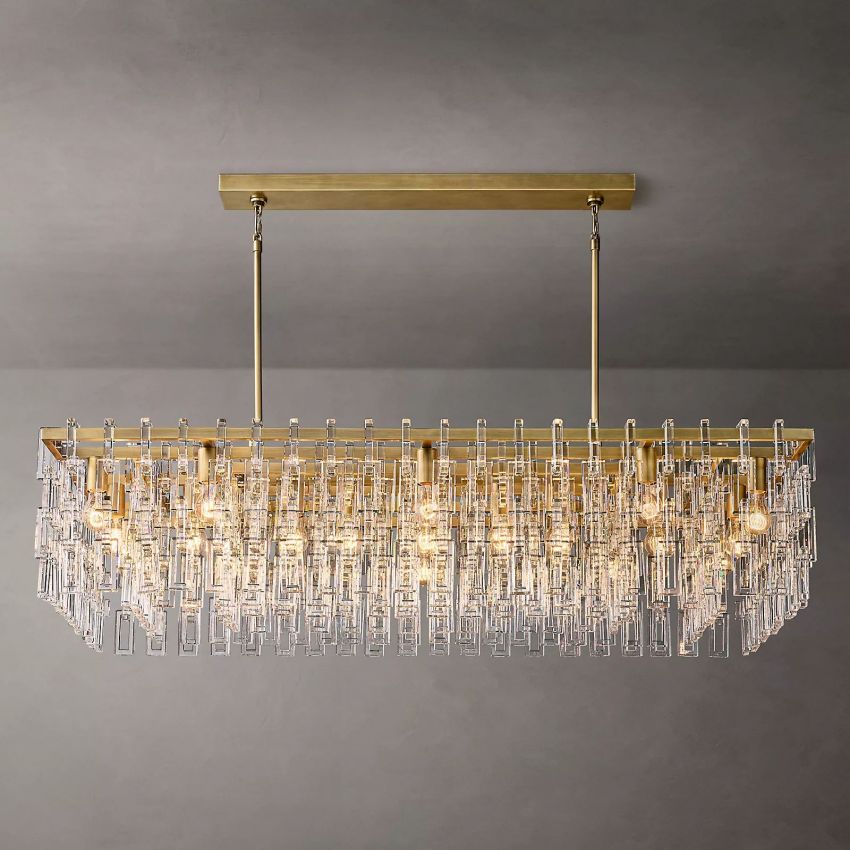Marignan Modern Crystal Rectangle Chandelier 60"