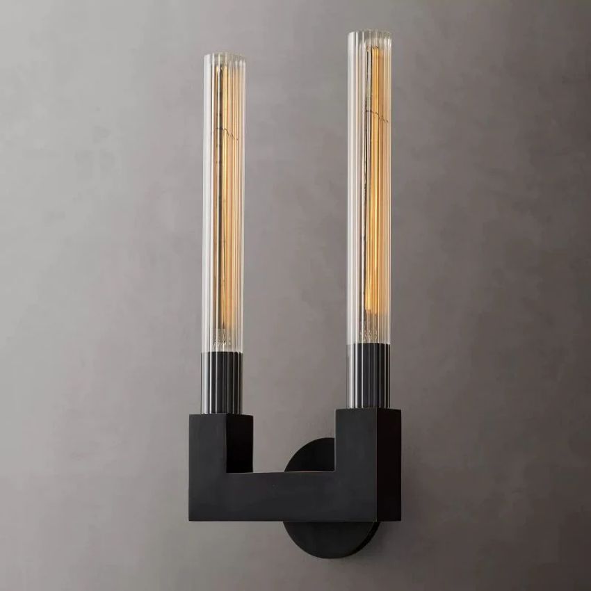 Cannele Ribbed Glass Double Wall Sconce