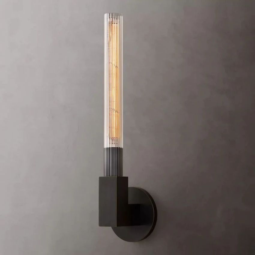 Cannele Ribbed Glass Wall Sconce