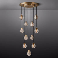 Pearl Carved Inciso Round Chandelier 22"