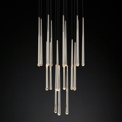 Aquitaine Faceted Cluster Round Chandelier 30"