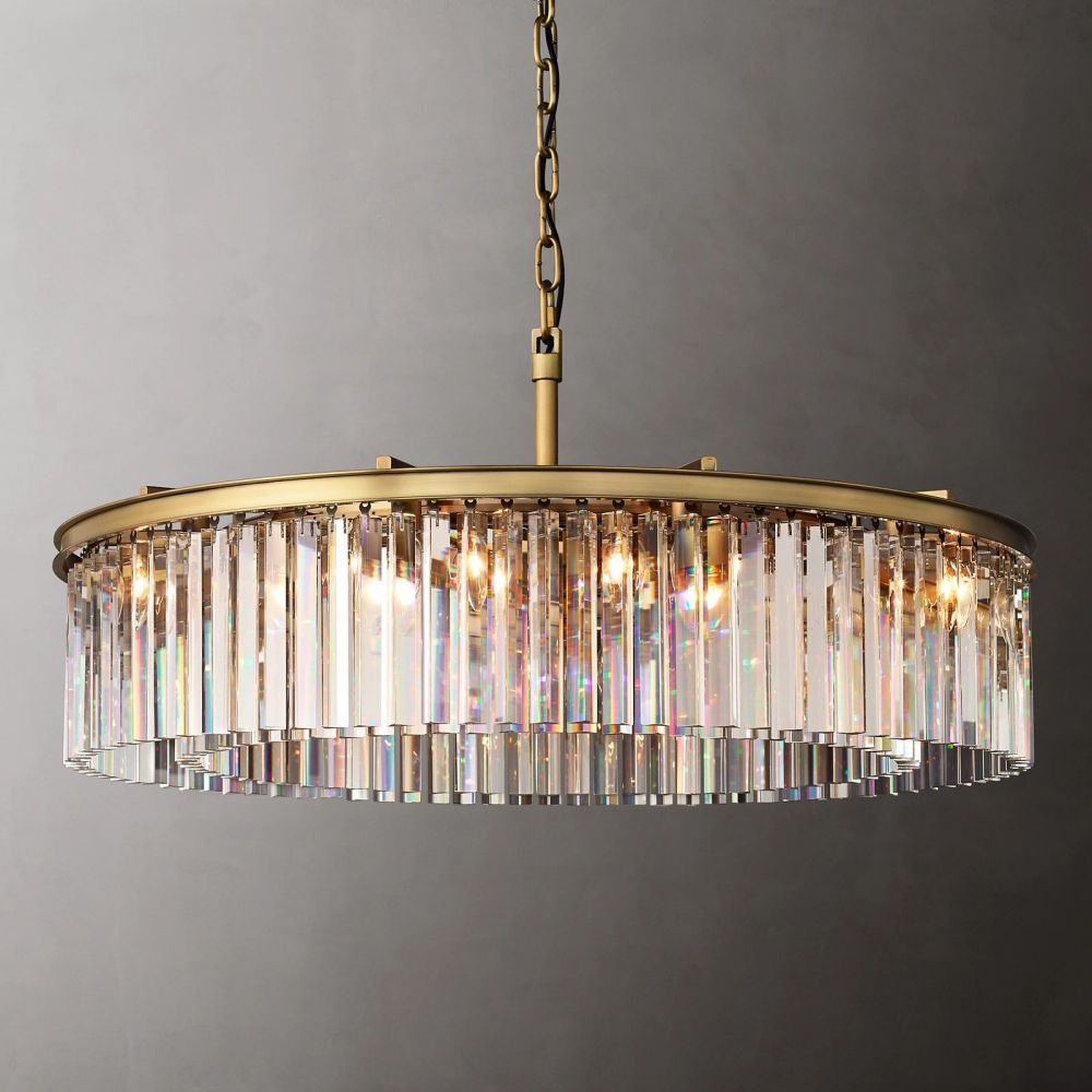 Rhys Beveled Prism Round Chandelier 43"