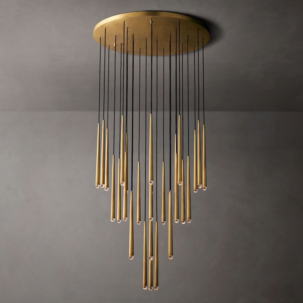 Aquitaine Faceted Cluster Round Chandelier 48"