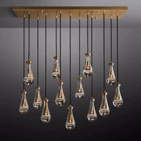 Rain Aura Glass Rectangular Chandelier 54"