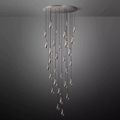 Rain Aura Glass Round Chandelier 60"