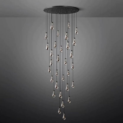 Rain Aura Glass Round Chandelier 60"