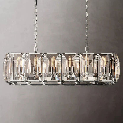 Harlow Faceted Crystal Rectangle Chandelier 42"