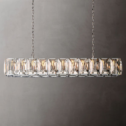 Harlow Faceted Crystal Rectangle Chandelier 74"