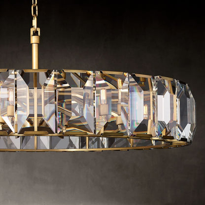 Harlow Faceted Crystal Round Ch"andelier 60"