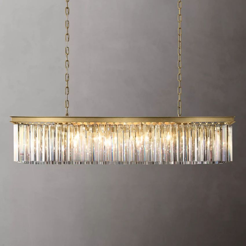 Rhys Beveled Prism Linear Chandelier 49"