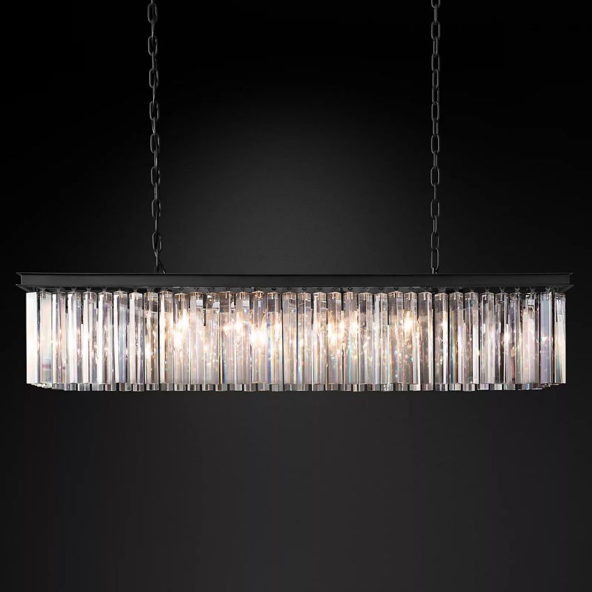 Rhys Beveled Prism Linear Chandelier 49"